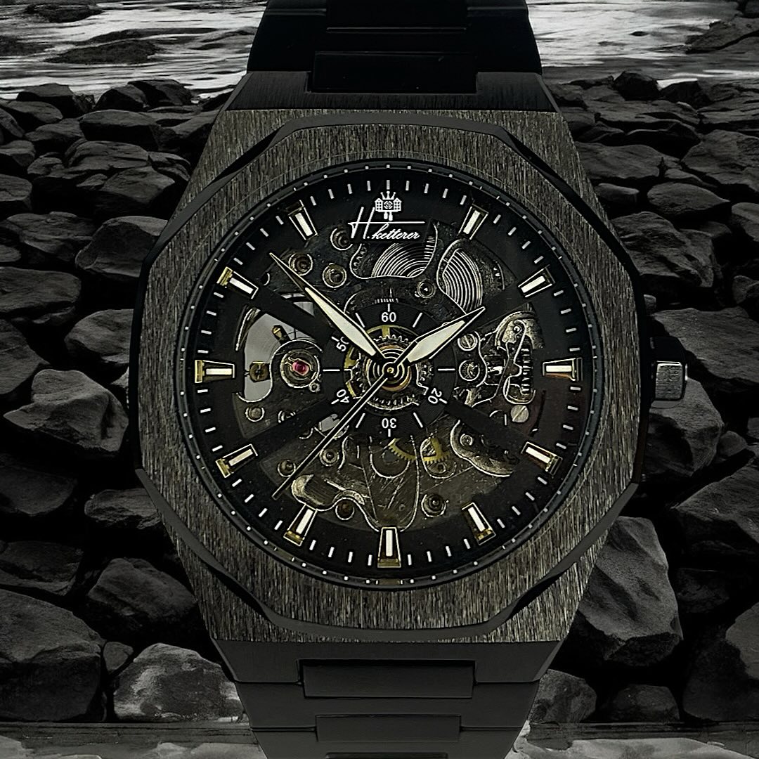NOCTIS - BRACELET ACIER NOIR AUTOMATIQUE